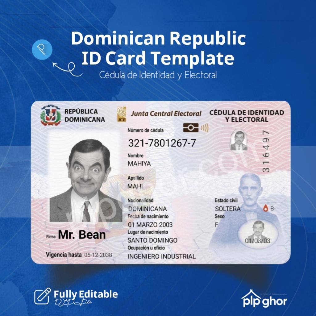 Dominican Republic ID Card Editable PLP File Download - PLP Ghor